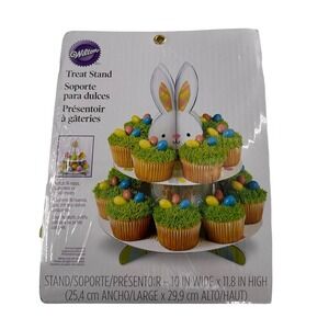 Wilton Treat Stand Cupcake Holder Easter Bunny Holiday Dessert 2 Tier Rabbit a